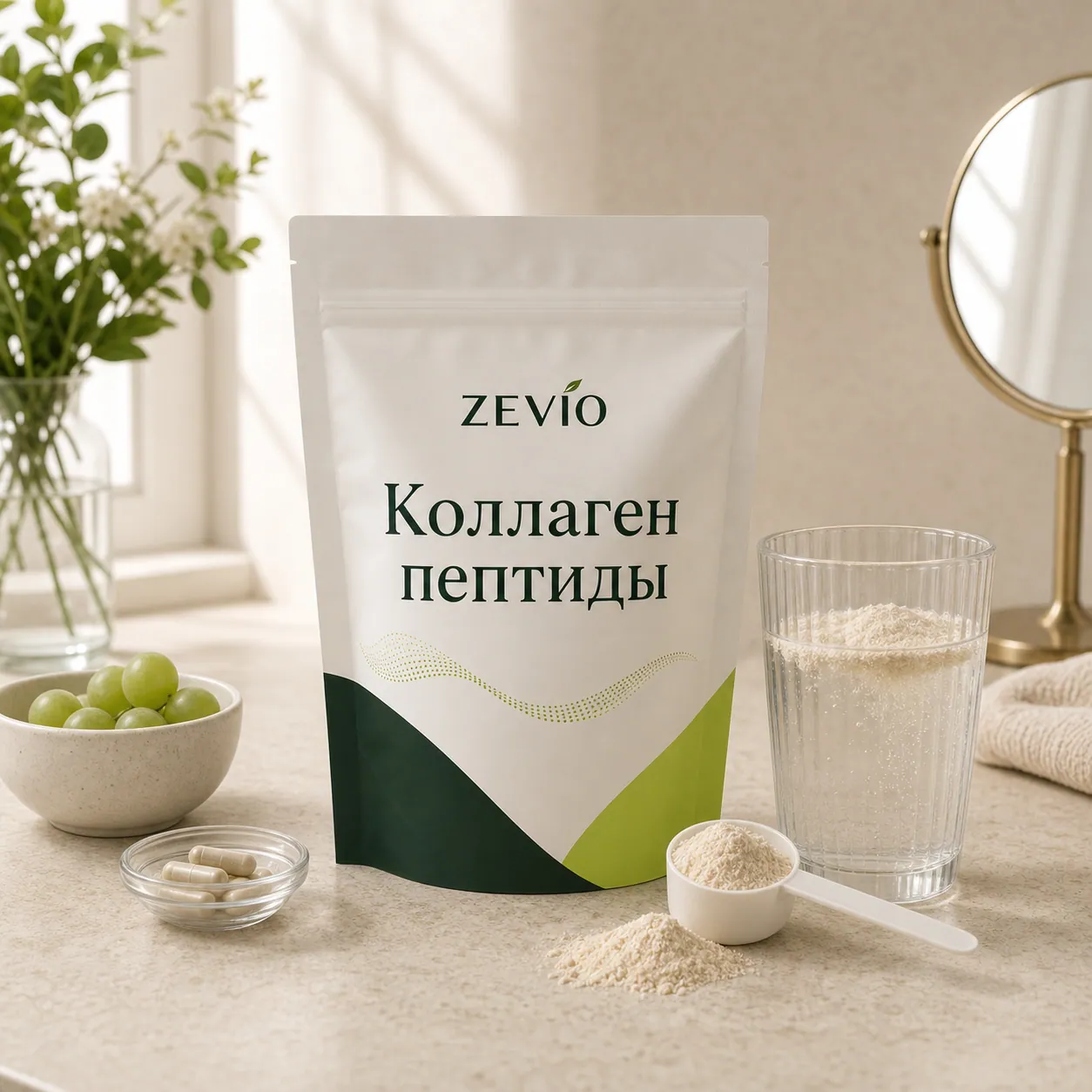 Коллаген пептиды: как принимать в рутине Zevio